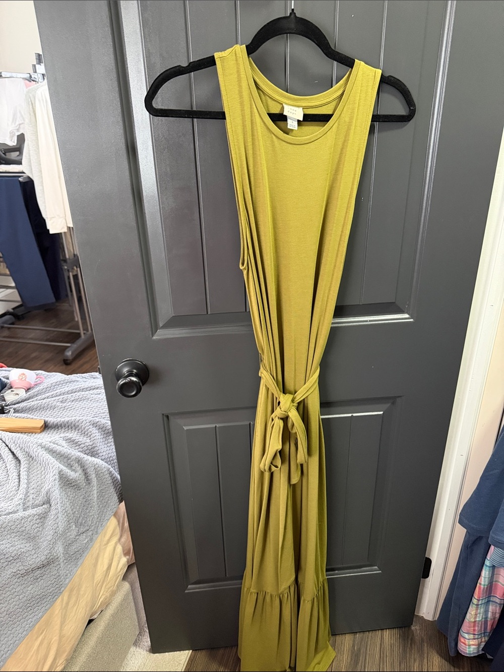 a new day Olive Sleeveless Tie-Waist Maxi Dress